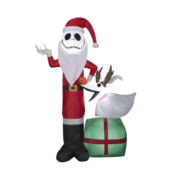 Inflable Navideño Airblown Gemmy de Jack Skellington y Zero