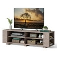 thumbnail image 1 of Costway Meuble Télé en Bois de 59 Pouces Console de Rangement Centre Multimédia avec Tablette Gris, 1 of 9