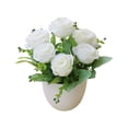 thumbnail image 2 of Rosa Artificial En Maceta: Arreglo Floral Artificial Realista En Maceta Blanca para Centro de Mesa En El Hogar, Oficina, Sala de Estar y Decoración de Bodas., 2 of 6