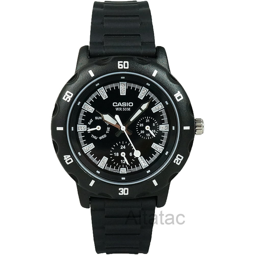 Casio - LTP1328-1EV Women's Classic 3-Dial Analog Sports Watch w/ Black ...