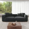 thumbnail image 3 of The Magic Home 2-Seater Modular Convertible Corduroy Sectional Sofa, Black, 3 of 10