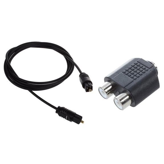 1 Pcs 3 FT 1.1M Metre Digital Fibre Optical Audio Cable & 1 Pcs 3.5mm Female to Dual Female Phono Adapter