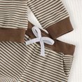 thumbnail image 4 of HFHAPW Baby Boy Toddler Fall Outfit Striped Sweatshirt Toddler Boy Winter Waffle Clothes 3 6 12 18 Months 2 3 4 5 6 7 8 9 T Pant Set(Brown,3-4 Y), 4 of 5