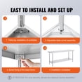 thumbnail image 6 of VEVOR Stainless Steel Prep Table, 24 x 72 x 34 Inch, 880 lbs Load Capacity, Heavy Duty Metal Worktable with 3 Adjustable Height Levels, Commercial Workstation for Kitchen Garage Restaurant Backyard, 6 of 9