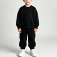 thumbnail image 4 of Lutiedan Boys Fall Winter Tracksuits 2 Piece Set Kids Crewneck Sweatshirts and Jogger Sweatpants with Pockets Size 2-10,Black, 4 of 6