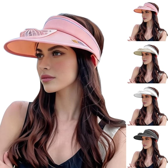 Rechargeable Fan Sun Hat for Women Wide Brim Empty Top Outdoor Summer Cap