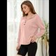 thumbnail image 4 of Sudadera con Capucha para Mujer, Cuello Abotonado, Cordón Ajustable, Sudadera Informal de Larga, Camisetas. Rosa XXL, 4 of 10