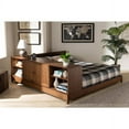 thumbnail image 4 of Baxton Studio Transitional Rubberwood Storage Platform Bed, Queen, Brown, 4 of 13