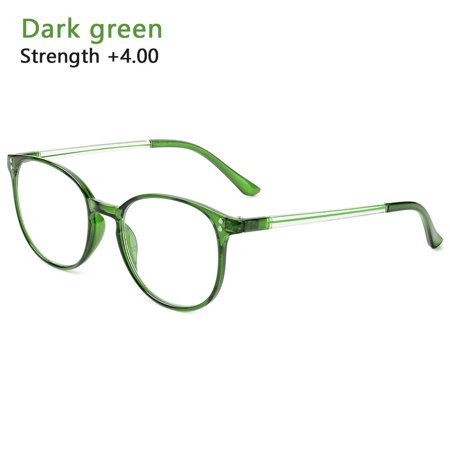 +1.00~+4.00 High-definition Ultralight Portable PC Frames Eyeglasses Presbyopic Glasses Reading Glasses DARK GREEN STRENGTH +4.00