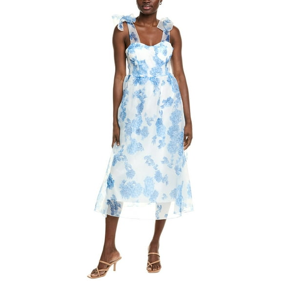 IPPONELLI womens  Organza Maxi Dress, m, Blue