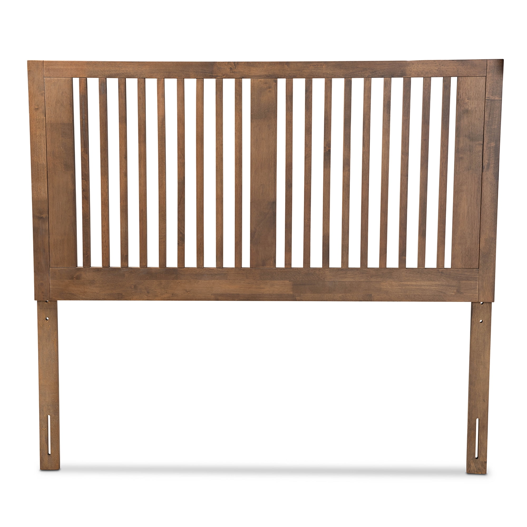 Baxton Studio Harena Contemporary/Modern Slat Back Support Rubberwood Headboard, Full, Ash Walnut