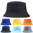 thumbnail image 3 of Naievear Unisex Cotton Fisherman Hat Solid Color Beach Outdoor Sunshade Hip Hop Basin Cap, 3 of 4