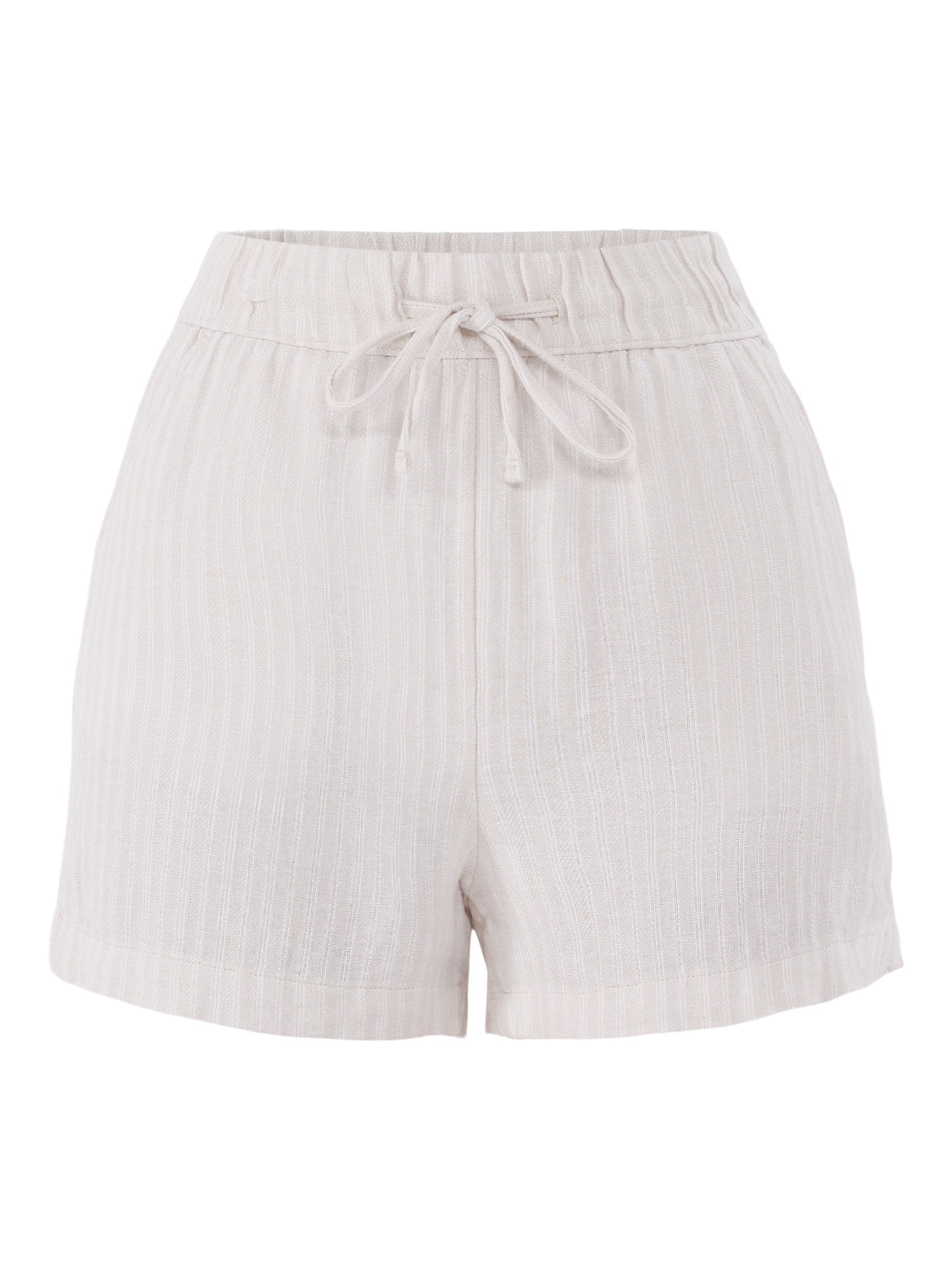 Time and Tru Women's Linen Blend Pull On Shorts, 3.5" Inseam, Sizes XS-XXXL