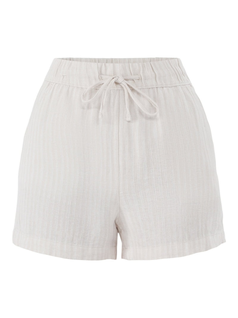 Time and Tru Women's Linen Blend Pull On Shorts, 3.5