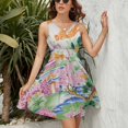 thumbnail image 3 of Chinese Style Pattern Color Dress Fashion Beach Long Dresses Female Party Printed Sundress, 3 of 7