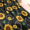 thumbnail image 3 of Black Geometric Sunflower Pattern Blanket,Comfortable Soft Lamb Wool Throw Blanket,All Season,Warm Lightweight Blankets for Sofa Bed Couch Living Room Chair,60"x80", 3 of 4