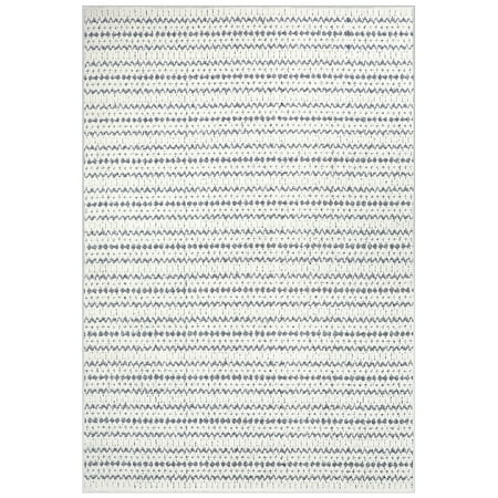 5x7 Rugs Mainstays Sloan Natural Stripe High Low Loop Tufted Area Rug or Runner, Almond/Heather, 5' x 7' ()