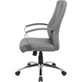 thumbnail image 7 of Pemberly Row Modern Faux Leather Upholstered Swivel Executive Chair in Gray, 7 of 7