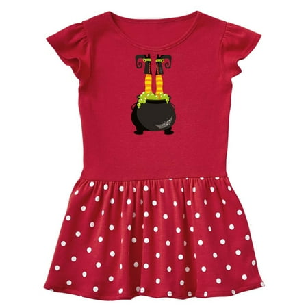 

Inktastic Witch Cauldron Witch Legs Boots Halloween Gift Toddler Girl Dress
