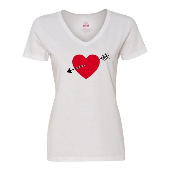 Inktastic Valentines Day Heart Arrow Women's V-Neck T-Shirt