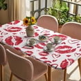 thumbnail image 3 of Kiss Marks Table Cloths for 6 Foot Rectangle Tables, Valentine's Day Lips Print Love Red Vintage Patio Waterproof Elastic Fitted Tablecloths, Washable Rectangular Table Cover for Camping, 3 of 8