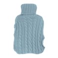 thumbnail image 1 of Bolsa de agua caliente Bolsa de calentamiento de manos inyectada con agua a prueba de explosiones de goma con cubierta de inserción de mano de punto torcido grande azul claro, 1 of 10