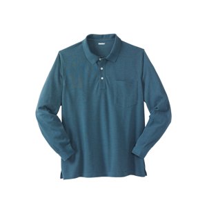 Kingsize Men's Long-Sleeve Shrink-Less Cotton Polo