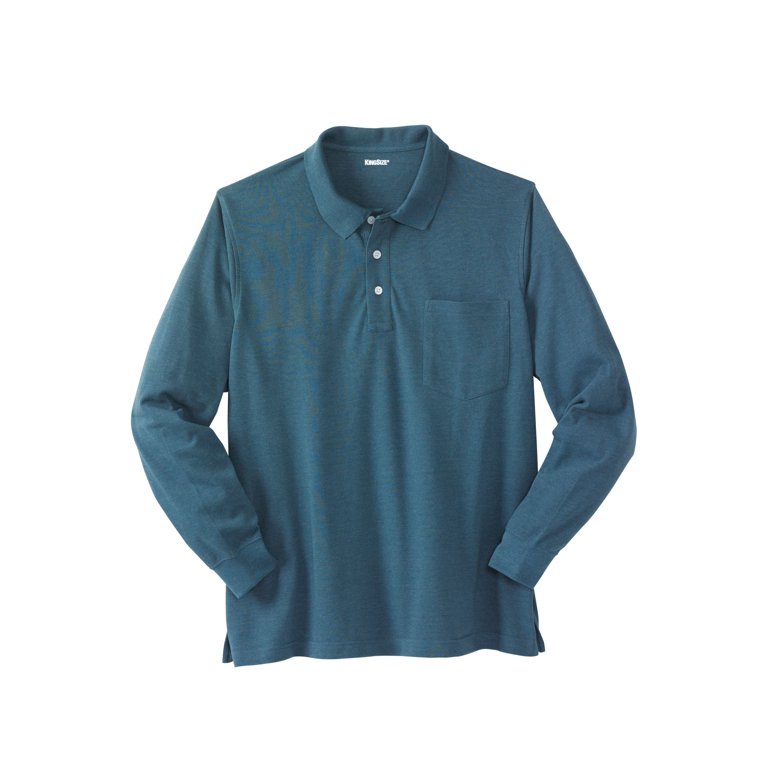 Kingsize Men's Long-Sleeve Shrink-Less Cotton Polo photo 1