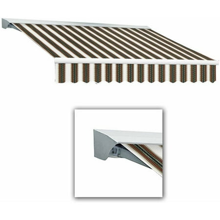 Destin-LX with Hood Left Motorized with Remote Control Retractable Awning, 10 ft.W x 8 ft. Proj