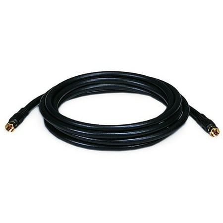 Monoprice 10ft RG6 (18AWG) 75Ohm, Quad Shield, CL2 Coaxial Cable with F Type Connector -