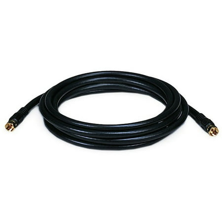 - Monoprice 10ft RG6 (18AWG) 75Ohm, Quad Shield, CL2 Coaxial Cable with F Type Connector - Black