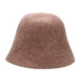 thumbnail image 2 of Bucket Hat Wool Blend Fishman Hat for Women Solid Color Knitted Basin Cap (Brown One Size), 2 of 6