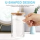 thumbnail image 3 of Muyoka Dispensador de vasos de papel acrílico con tapa de bambú Portavasos de papel transparente Bastoncillos de algodón redondos Caja de almacenamiento Contenedor Organizador de cosméticos para el mo Muyoka Hogar, 3 of 7