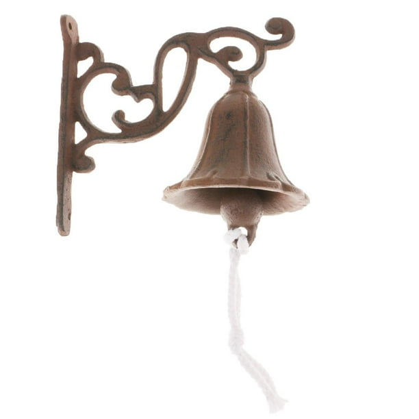 Timbre rústico de pared para puerta de campo, de hierro fundido, decorativo si