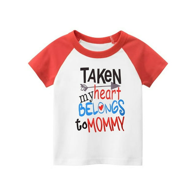 T-Shirts à Manches Courtes Garçon Enfants Tout-Petits Garçons Été Personnalité Coloré Manette Imprimé Manches Courtes Décontracté T-Shirt T-Shirt Enfant Rouge 4 Ans-5 Ans