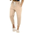 thumbnail image 1 of Women's Plus Size Capri Pants High Waist Baggy Sweatpants Lounge Drawstring Running Workout Joggers with Pockets, 1 of 5