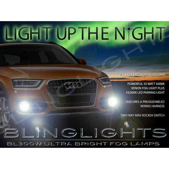 New 2012 2013 2014 Audi Q3 Xenon Fog Lamps Driving Lights Foglamps Foglights Kit 2.0 TFSI TDI