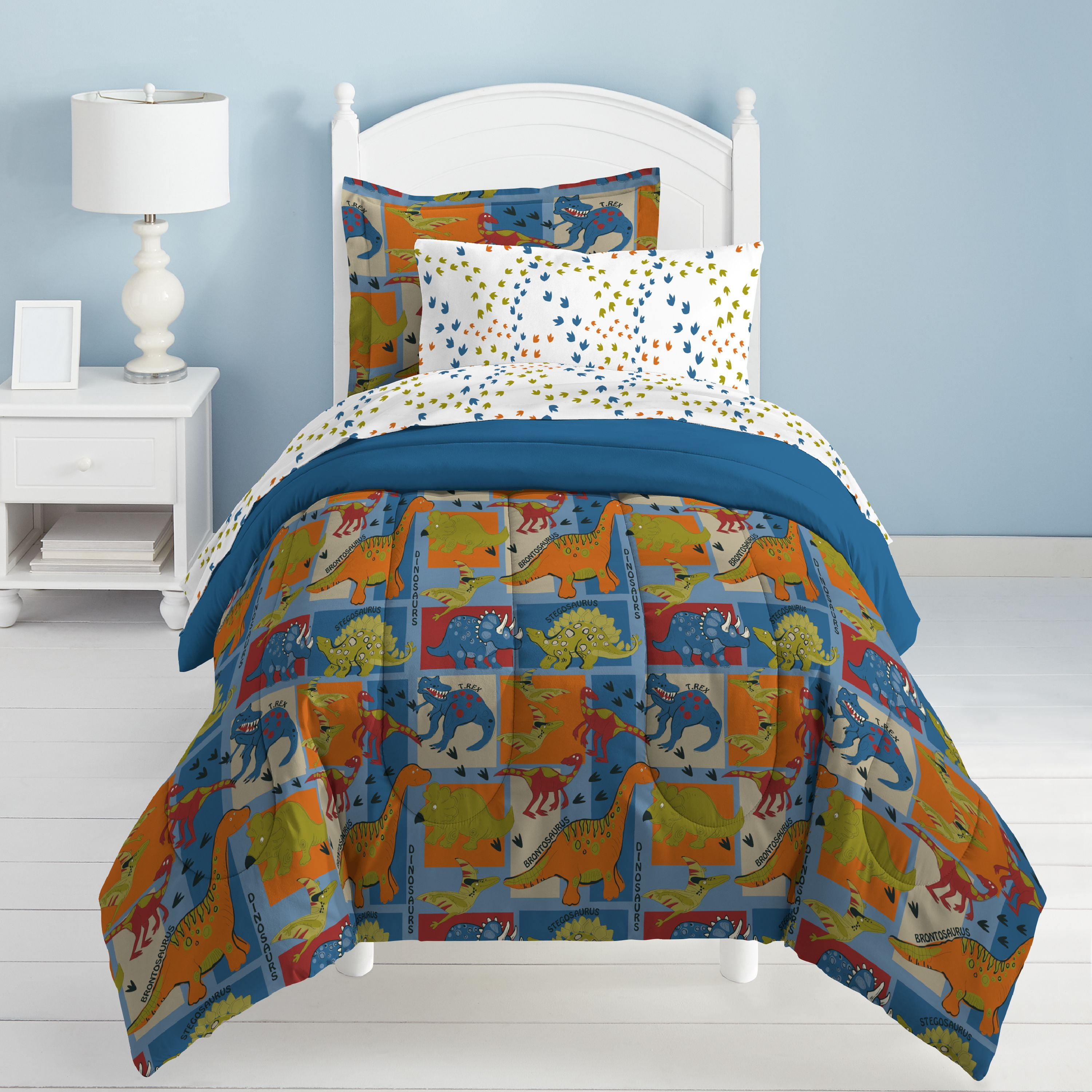 Navy Green Orange Red Dinosaurs by Queenwest Details about   Twin Dinosaur Comforter Set 