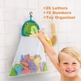 thumbnail image 4 of Organizador de juguetes de baño 36 espuma suave Abc 123 letras y números Alfabeto de baño Juguetes para bebés para aprendizaje temprano Letras de espuma y bolsa de red de almacenamiento de secado ráp, 4 of 5