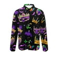 thumbnail image 4 of lcziwo Mardi Gras Shirts Mens Disco Shirt Retro 70s Shirts for Men Novelty Printed Long Sleeve Button Down Shirts Carnival Parade Party Costume Daily Deals Multicolor S, 4 of 6