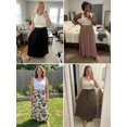 thumbnail image 5 of Cueply Women's Plus Size Maxi Skirt Elastic Tie Front Long A-line Flowy High Waist DrawstringSkirts with Pockets for Women, 5 of 10