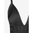 thumbnail image 4 of ZAFUL Women Sexy Prom Dress Silky Pleated Bustier Corset-style Draped Midi Dress Black S, 4 of 5