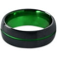 thumbnail image 2 of P. Manoukian Tungsten Wedding Band Ring 8mm for Men Women Green Black Domed Brushed Polished Lifetime Guarantee Size 11, 2 of 4