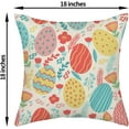 thumbnail image 6 of xanee Spring Easter Pillow Covers 18x18 Colorful Eggs Decor Throw Pillows Case for Couch Rabbit Holiday Pillowcase Outdoor Decorative Cushion Cases for Sofa Bed Decorations Set of 2, 6 of 6
