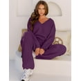 thumbnail image 2 of YOGAFOX Fuzzy Fleece Lounge Sets for Women 2 Piece Pajama Set Long Sleeve Loungewear Wide Leg Pants Outfits S-XL, 2 of 5
