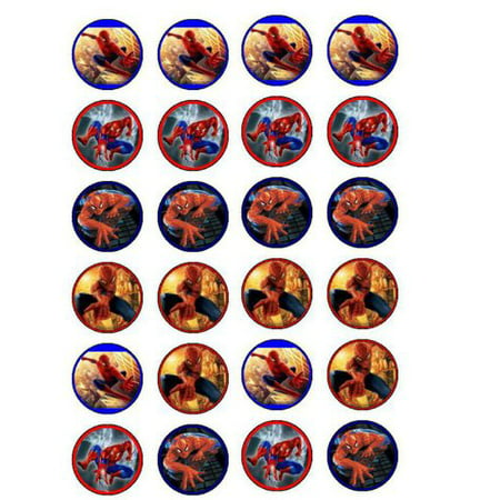 24 Spiderman Cupcake Toppers