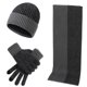 thumbnail image 1 of Conjunto de tres piezas de gorro y bufanda gruesos con guantes y gorro de punto a juego de color europeo y americano para otoño e invierno, 1 of 6