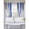 thumbnail image 5 of Sheer Curtains 54 Inches Long 2 Panels, Watercolor Blue Grey Oil Painting Art Rod Pocket Curtain Voile Draperies, Modern Abstract Light Filtering Window Treatment for Living Room Kitchen Bedroom, 5 of 8