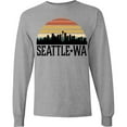 thumbnail image 3 of Inktastic Seattle Washington Skyline Sunset Long Sleeve T-Shirt, 3 of 5