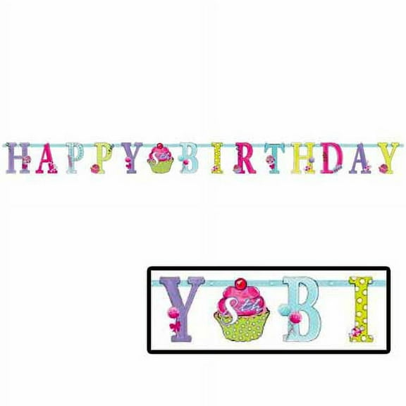 Happy Birthday 'Sweet Party' Jumbo Letter Banner Kit (1ct)